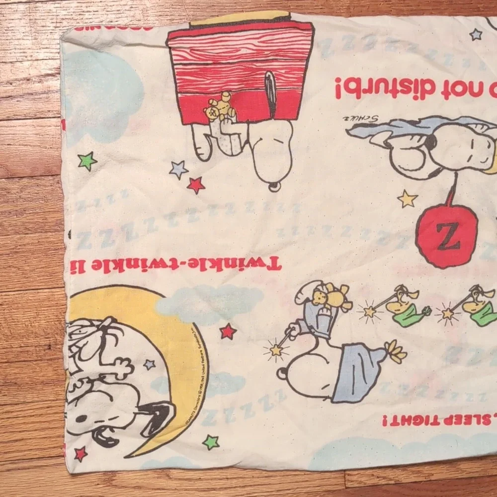 Peanuts Snoopy Pillowcase Set Standard Flannel Cotton Polyester Woodstock